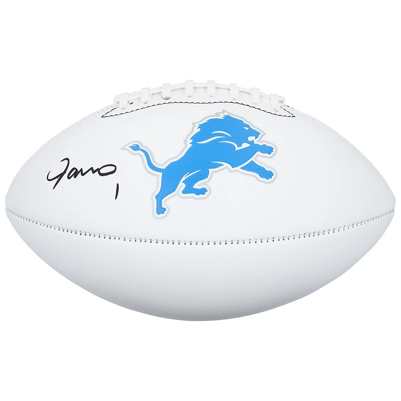 Ballon de football américain Franklin White Panel autographié par Jameson Williams des Detroit Lions
