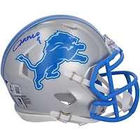 Casque Riddell Speed ​​Mini autographié par Jameson Williams des Detroit Lions