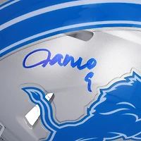 Casque Riddell Speed ​​Mini autographié par Jameson Williams des Detroit Lions