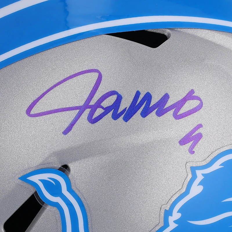 Jameson Williams Detroit Lions Autographed Riddell 2024 Speed Replica Helmet