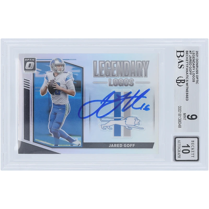 V106832 LION Jared Goff Detroit Lions Autographié 2021 Panini Donruss Optic Legendary Logos #LL-7 Beckett Fanatics Witnessed Authentifié 9/10 Carte 16 Jared Goff AUT PAA TRADING CARDS 45839 AUTTRC CA01F08189 #12
