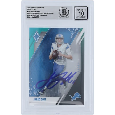 Jared Goff Detroit Lions Autographed 2021 Panini Phoenix Celestial #36 Beckett Fanatics Witnessed Authenticated 10 Card