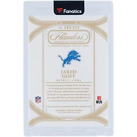 Carte autographiée Jared Goff des Lions de Détroit 2024 Panini Flawless Emerald #FFS-JGF #4/5