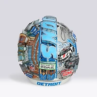 Casque authentique Riddell Speed ​​2024 autographié par Jared Goff (Detroit Lions) - Illustration de Charles Fazzino - WN55916652
