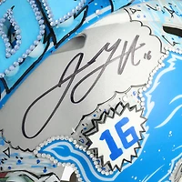 Jared Goff Detroit Lions Autographed 2024 Riddell Speed Authentic Helmet - Art by Charles Fazzino - WN55916652