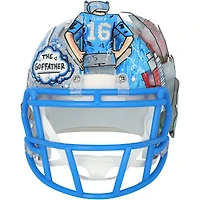 Jared Goff Detroit Lions Autographed 2024 Riddell Speed Mini Helmet - Art by Charles Fazzino - WN55916216