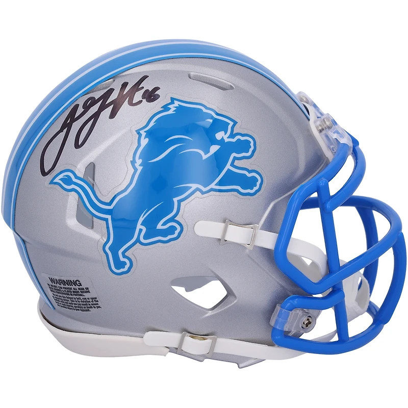 Jared Goff Detroit Lions Autographed 2024 Riddell Speed Mini Helmet
