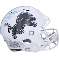 Casque réplique autographié Riddell 2024 Salute to Service Speed ​​des Detroit Lions par Jared Goff