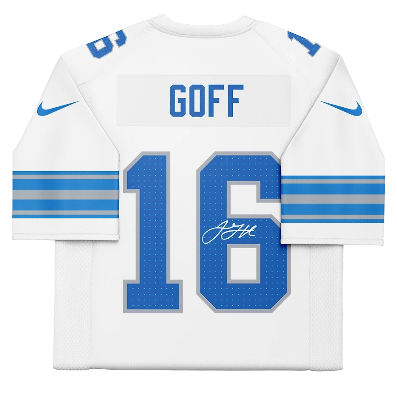 Maillot Nike Vapor F.U.S.E. blanc dédicacé par Jared Goff des Lions de Detroit