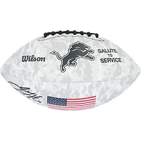 Ballon de football Wilson autographié par Jared Goff des Lions de Détroit en hommage au service 2024