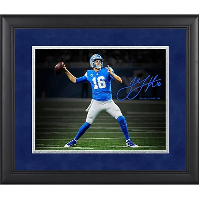 Jared Goff Detroit Lions Facsimile Signature Framed 11" x 14" Spotlight Photograph