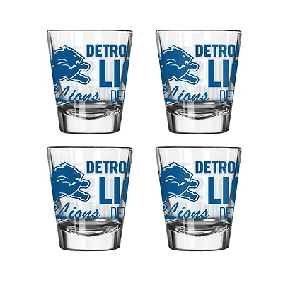 Ensemble de 4 verres à shot de 6 cl (2 oz) Logo Brands Detroit Lions