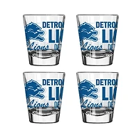 Ensemble de 4 verres à shot de 6 cl (2 oz) Logo Brands Detroit Lions