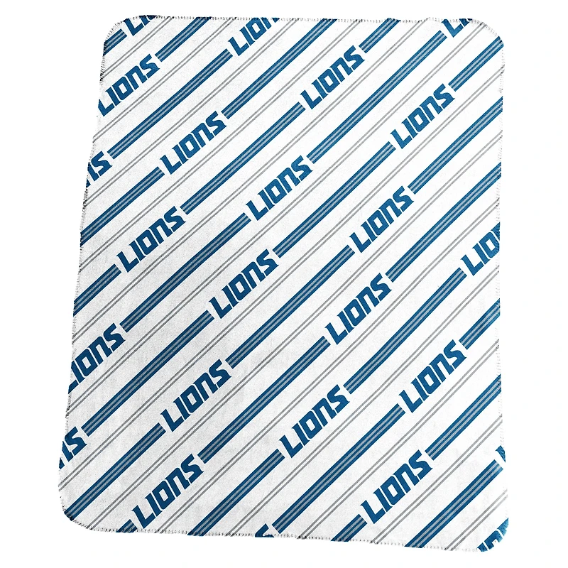Couverture polaire à rayures verticales classiques 50 po x 60 po avec logo des Lions de Détroit