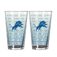 Logo Brands Detroit Lions Two-Pack Chant Fade 16oz. Pint Glass Set