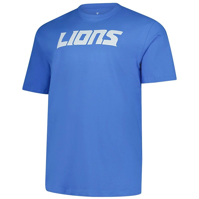 T-shirt Fanatics bleu Detroit Lions pour homme, grand et grand, numéro un, papa