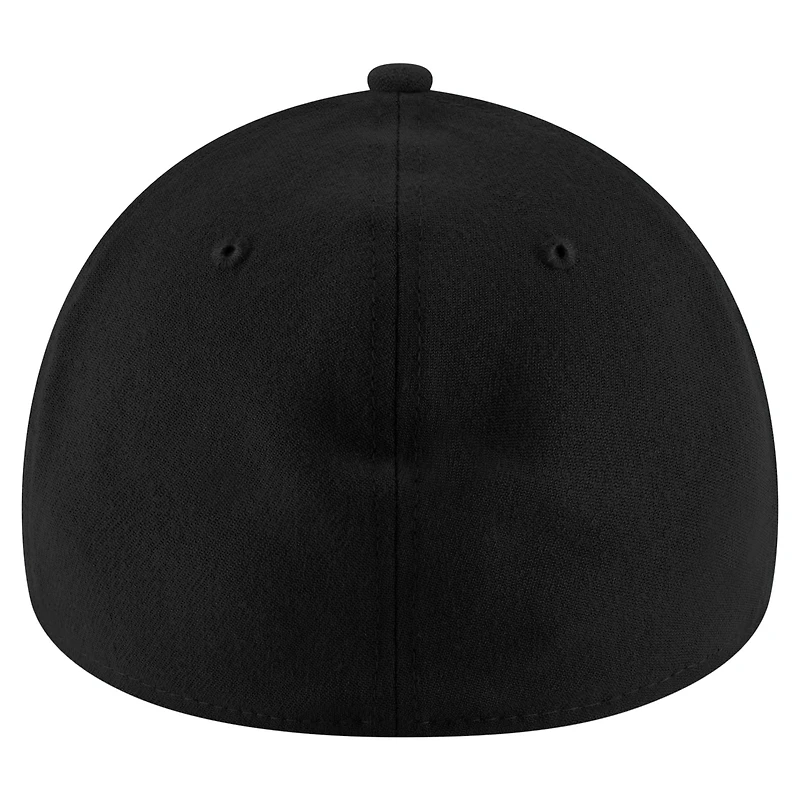 Men's New Era  Black Detroit Lions Replica 39THIRTY Flex Hat