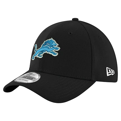 Men's New Era  Black Detroit Lions Replica 39THIRTY Flex Hat