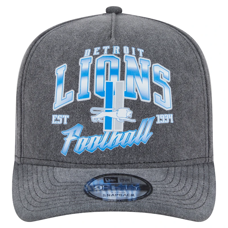 Casquette snapback délavée Detroit Lions 9FIFTY noire New Era pour homme