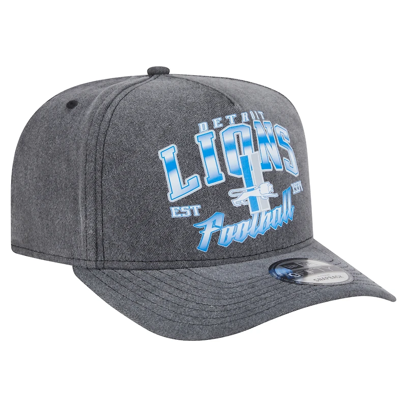 Casquette snapback délavée Detroit Lions 9FIFTY noire New Era pour homme