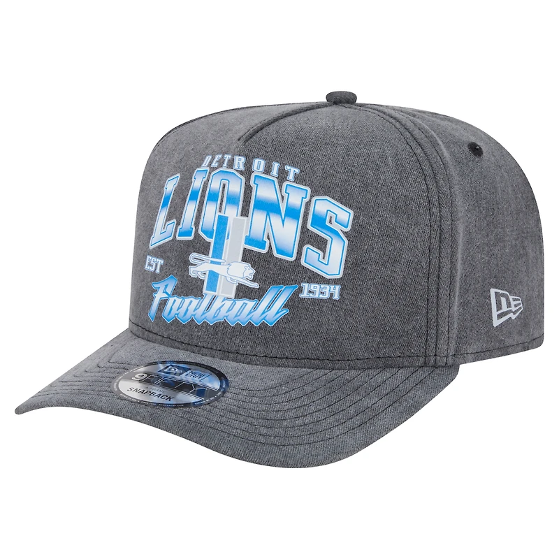 Casquette snapback délavée Detroit Lions 9FIFTY noire New Era pour homme