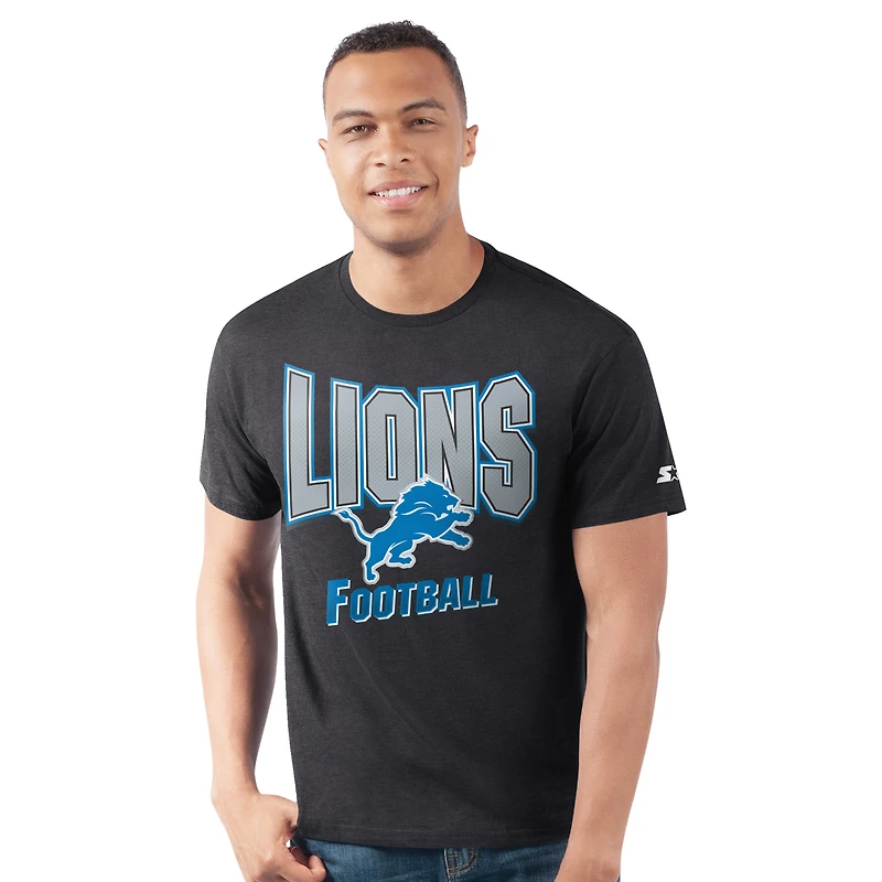 T-shirt Prime Time pour homme Starter Heather Black Detroit Lions