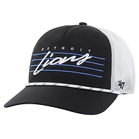 Casquette ajustable Detroit Lions Downburst Relaxed Hitch Trucker noire/blanche pour homme '47