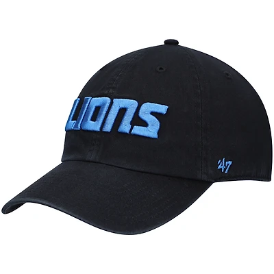 Casquette réglable '47 Black Detroit Lions Clean Up Script pour homme