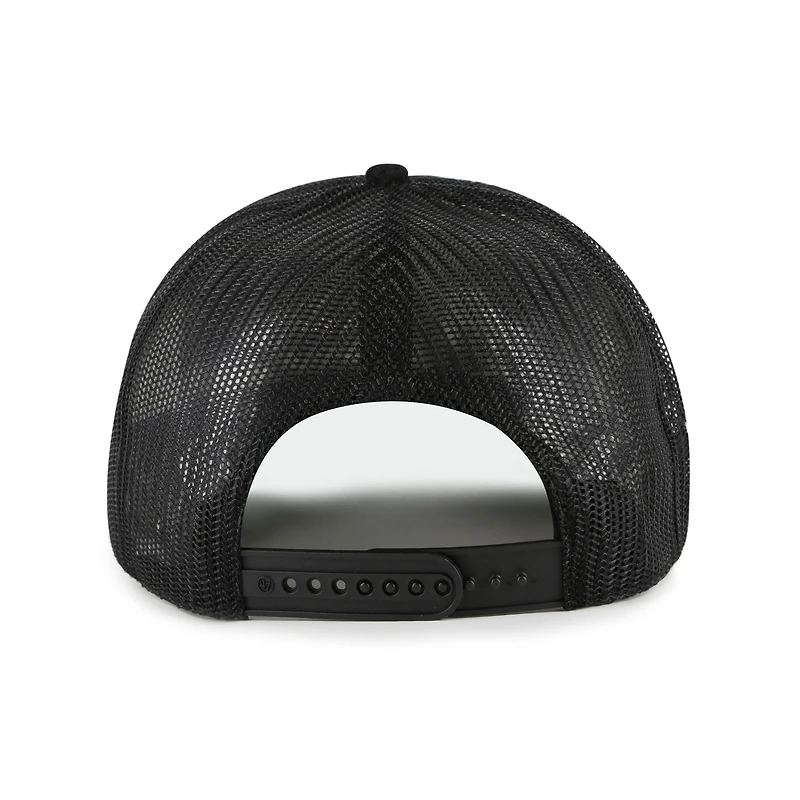 Men's '47 Black Detroit Lions Double Header Mesh Adjustable Hitch Hat