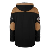 Men's '47  Black Detroit Lions Golden Age Wingback Lacer Hoodie