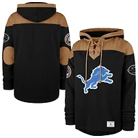 Men's '47  Black Detroit Lions Golden Age Wingback Lacer Hoodie