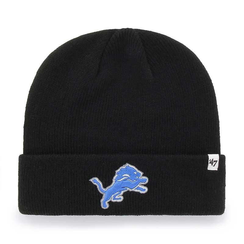 Men's '47 Black Detroit Lions Team Cuffed Knit Hat