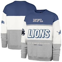 Men's '47 Blue/Gray Detroit Lions Breeze Maximalist Sweatshirt