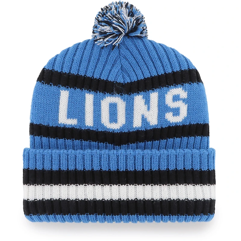 Men's '47 Blue Detroit Lions Bering Cuffed Knit Hat with Pom