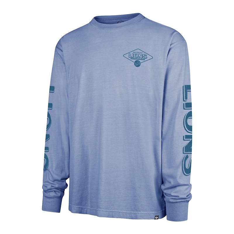 Men's '47 Blue Detroit Lions Cairn Ravine Foundation Long Sleeve T-Shirt