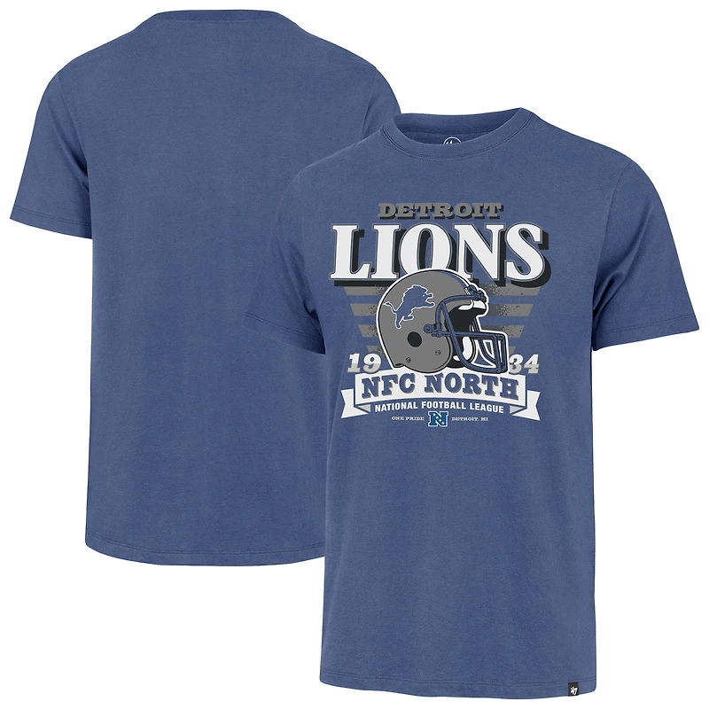 T-shirt rétro bleu à rayures « 47 » des Lions de Détroit pour homme, motif Franklin