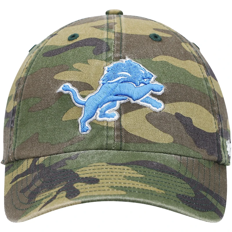 Men's '47 Camo Detroit Lions Woodland Clean Up Adjustable Hat