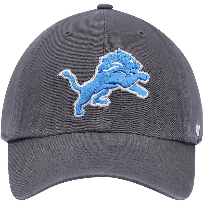 Men's '47 Charcoal Detroit Lions Secondary Clean Up Adjustable Hat