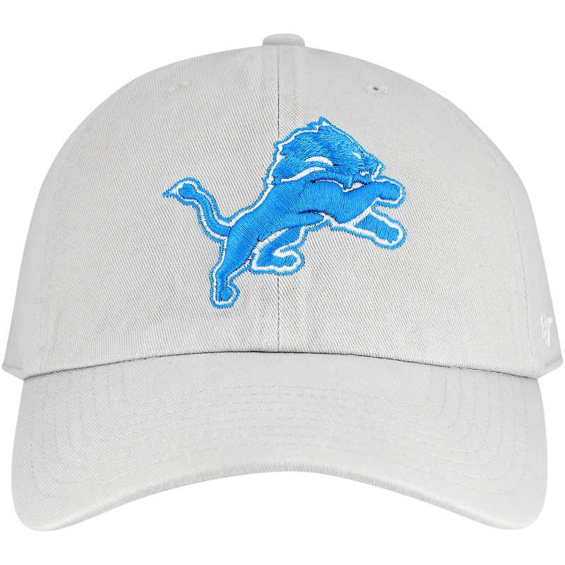 Men's '47 Gray Detroit Lions Clean Up Adjustable Hat