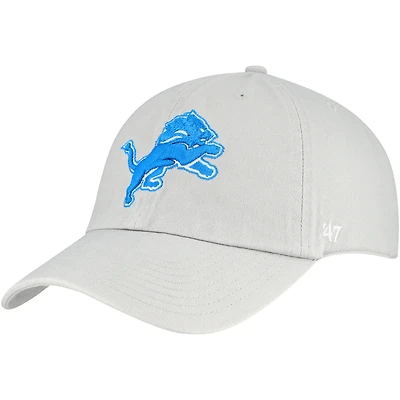 Men's '47 Gray Detroit Lions Clean Up Adjustable Hat