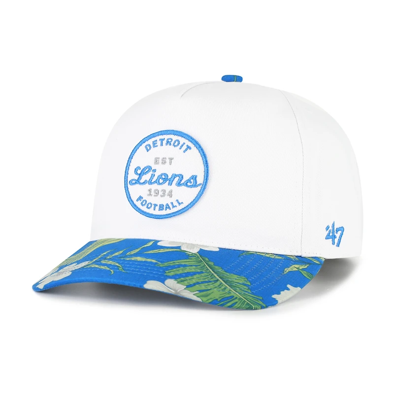 Casquette ajustable Detroit Lions Beach Side Hitch blanche et bleue pour homme, modèle 47