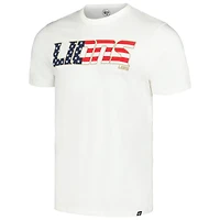 T-shirt Franklin pour homme avec inscription drapeau des Detroit Lions '47 blanc