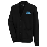 Men's Antigua  Black Detroit Lions Victory Button-Up Cardigan