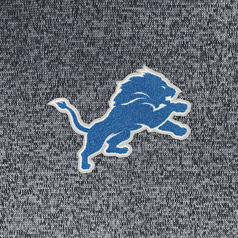Men's Antigua Charcoal Detroit Lions Absolute Chenille Pullover Hoodie