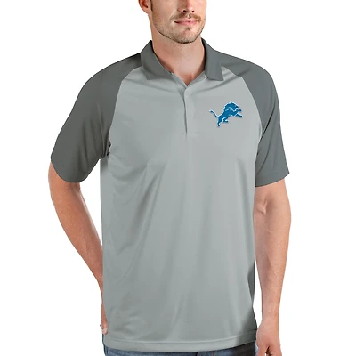 Men's Antigua Gray/Steel Detroit Lions Nova Polo