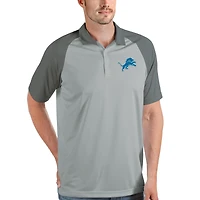 Men's Antigua Gray/Steel Detroit Lions Nova Polo