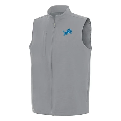 Men's Antigua  Gray Detroit Lions Regard Full-Zip Vest