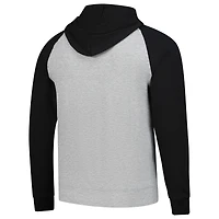 Sweat à capuche Antigua Heather gris/noir pour homme des Lions de Detroit