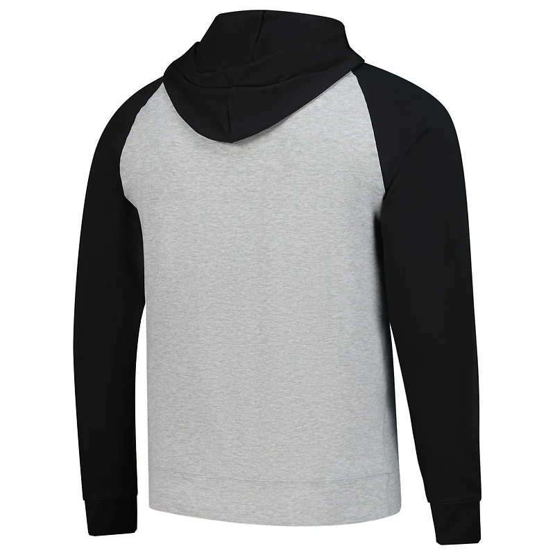 Men's Antigua Heather Gray/Black Detroit Lions Urgent Pullover Hoodie