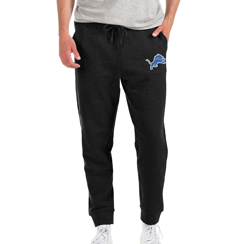 Men's Antigua Heathered Black Detroit Lions Action Jogger Pants